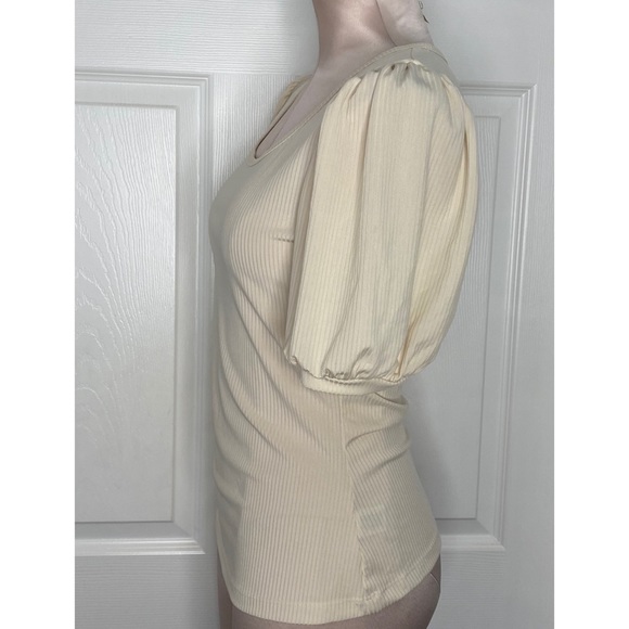 Rachel Parcell Ivory Ribbed Blouse Top Sz S - Picture 2 of 11
